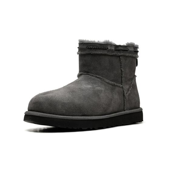 Classic Mini Shearling Braid Charcoal, womans size 9 - Picture 2 of 4